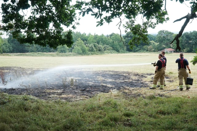 Crews from East Sussex Fire and Rescue Service were called to Victoria Park at 3:30pm yesterday and were joined by West Sussex firefighters to help put out the blaze.