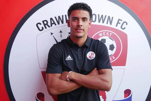 Ex-Millwall midfielder Jayden Davis scored his first goal for Crawley in the 9-0 pre-season victory over East Grinstead Town