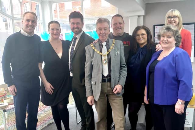 Mayor Cllr Paul Holbrook and staff at Barwells Solicitors