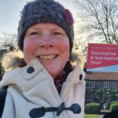 Elaine Hammond with the Durrington & Salvington Trail leaflet she picked up at Durrington Library