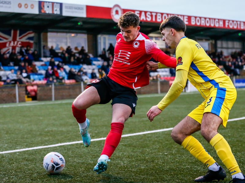 Action from Eastbourne Borough v Taunton Town at Priory Lane in National League South