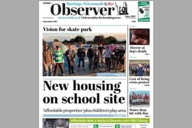 Today's front page of the Hastings, St Leonards and Rye Observer