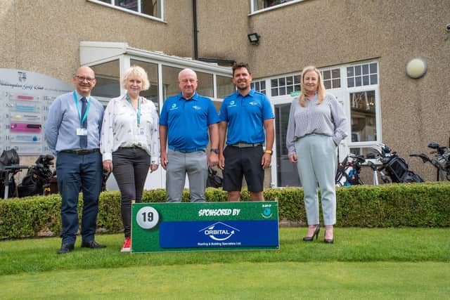 Andrew Burrell and Sarah Marsh, St Wilfrids, Dean Lynch and James Hutson, Orbital Roofing, Jayne Wilding, Willingdon Golf Club. Photo: SRB Images