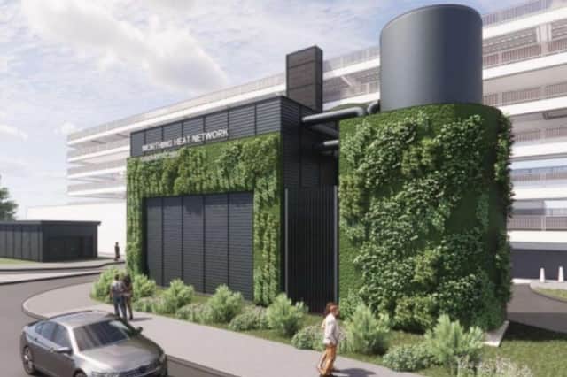 How part of the new Worthing energy centre could look, complete with 'living wall'. Picture: Worthing Borough Council planning portal