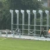 The framework for the new stand is put in place | Picture: Littlehampton Town