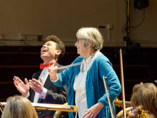 Christine Roberts guest conducts WPO to Dominic Grier's delight (pic by Keith Tellick)