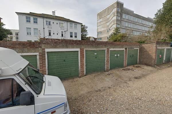 The garages in Upperton Lane, Eastbourne. Image via Google Maps.