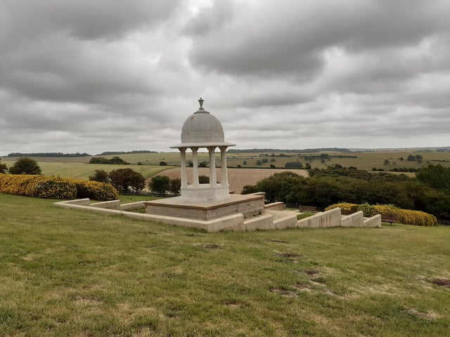 The Chattri Memorial is for all the Indian soldiers who gave their lives in the First World War and marks the spot of the funeral pyre for the Hindus and Sikhs who died in hospital in Brighton.