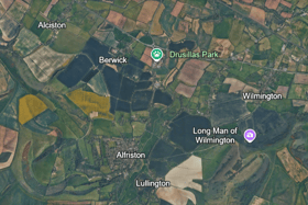 Sussex Police said officers ‘responded to a report of an overturned vehicle’ on A27 Lewes Road, near the Berwick roundabout. Photo: Google Earth