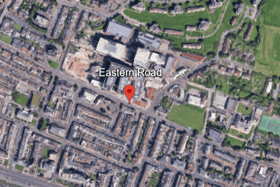 AA Traffic News reported that Eastern Road was blocked, in Brighton, on Monday morning (October 19). Photo: Google Earth