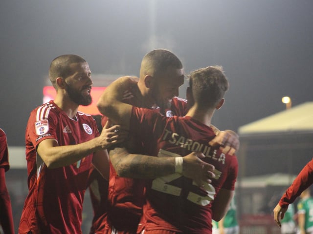 Action from Crawley Town's win over Swindon Town in Matthew Etherington's first game in charge. Picture by Cory Pickford
