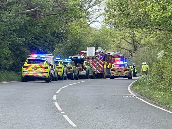 The A24 near Copsale and north of Buck Barn is currently shut following a crash