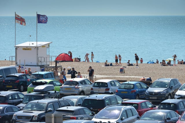 Hastings seafront pictured during the heatwave on Saturday, August 13