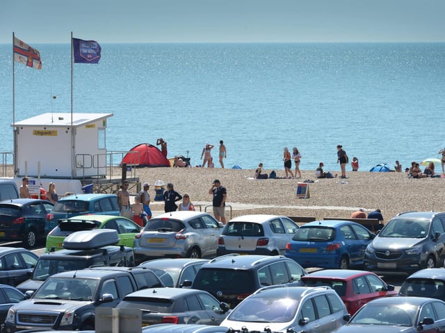 Hastings seafront pictured during the heatwave on Saturday, August 13