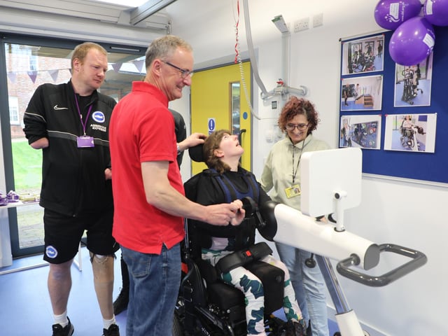 Brighton and Hove Albion star visits gym at Sussex children's charity