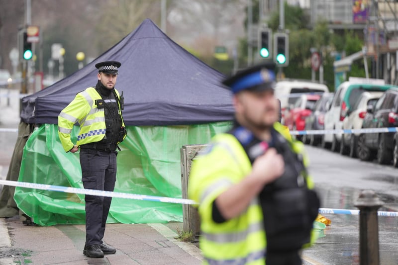Police officers, the fire service and a forensic blackout tent were spotted at incident in Brighton on Sunday, March 10