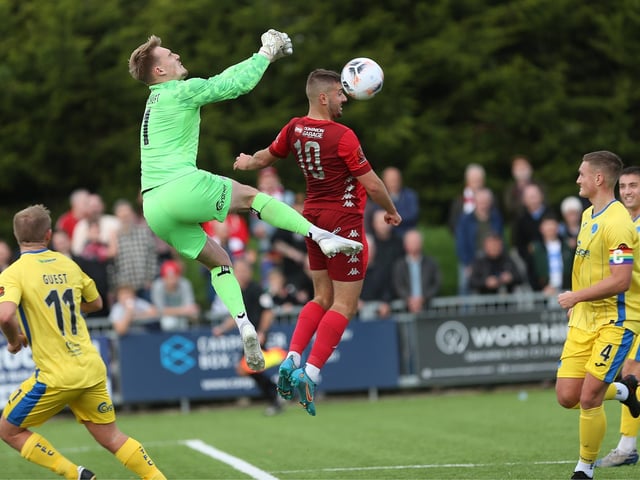 Action from Worthing FC's 1-1 draw with Taunton Town in National League South