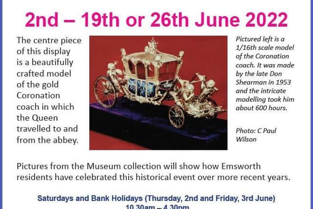 Emsworth Museum will also be hosting a special Jubilee exhibit.