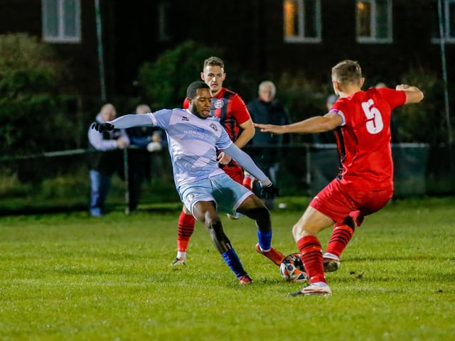 Action from Eastbourne Borough's 2-1 win at Wick in the Sussex Senior Cup
