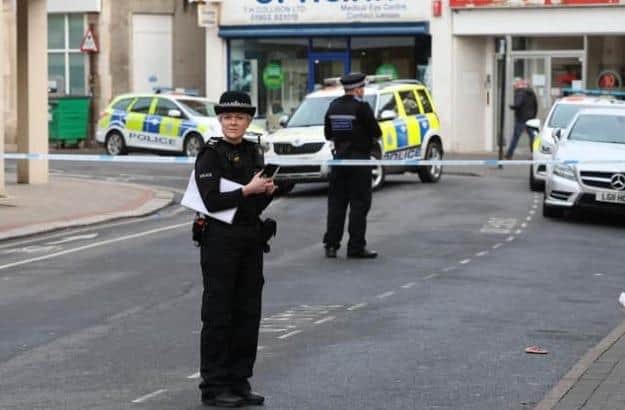 There was a large emergency response to the stabbing in Chapel Road, Worthing on Sunday, March 13. Photo: Eddie Mitchell