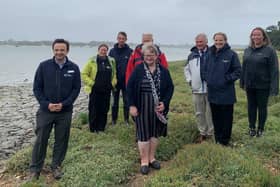 The Secretary of State visiting the saltmarsh trial in Chichester Harbour  