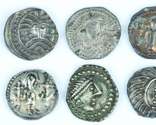 A collection of six Anglo-Saxon sceats dating from the 7th and 8th centuries