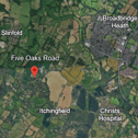 Emergency services were called to Five Oaks Road, near Slinfold, on Tuesday afternoon (October 20). Photo: Google Earth