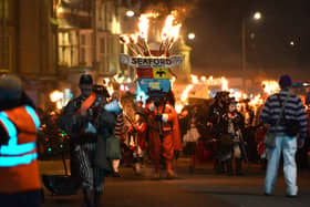 Seaford Bonfire pictured in 2015 by Peter Cripps. Photo: Iconic Media Group