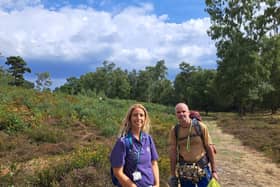 Henry Rawlings  with Olivia French, engagement Officer for Heathlands Reunited