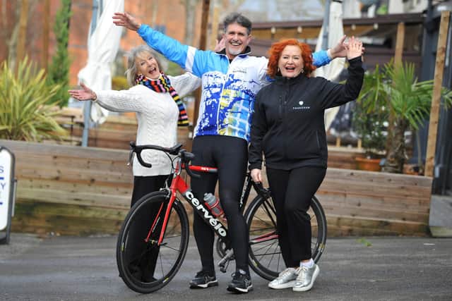 From left: Ruth de Mierre, Mike Oliver and Sam Nolan from Thakeham launch the Haywards Heath Bike Ride 2024. Photo: Steve Robards, SR24020902