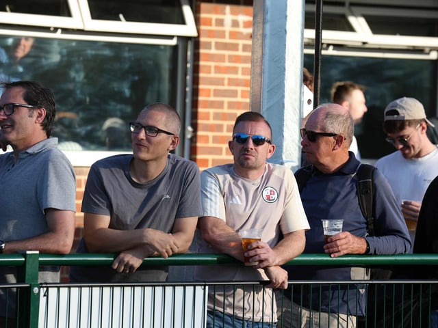 Crawley Town fans enjoy the team's first pre-season friendly, at Three Bridges FC