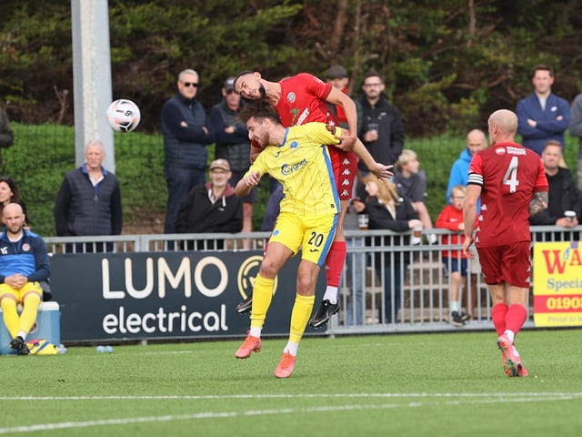 Action from Worthing FC's 1-1 draw with Taunton Town in National League South