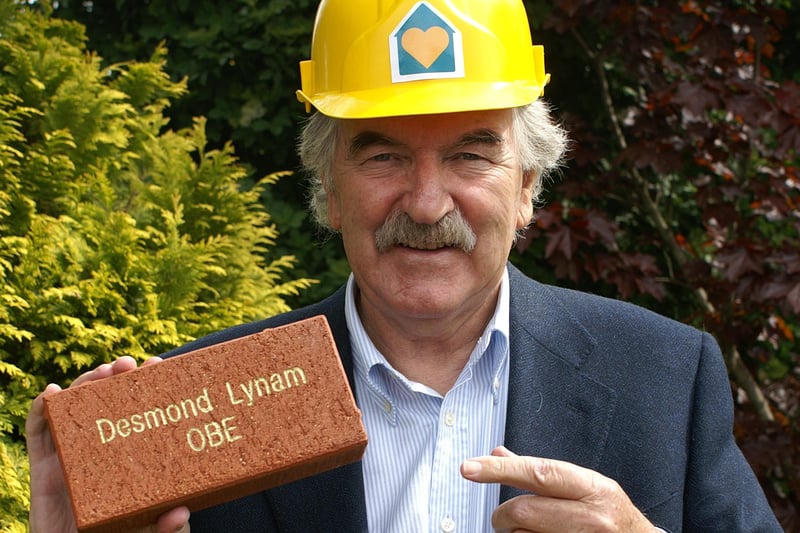 Des Lynam with his personalised brick in May 2009