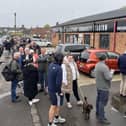 Fans arrived in their numbers at Woodside Road in an attempt to secure a ticket to Worthing FC's play-off final against Braintree Town