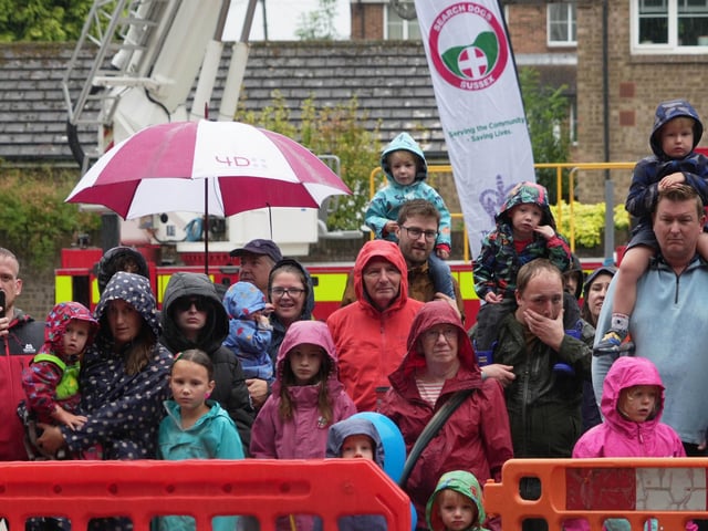 Visitors braved the wet and windy weather