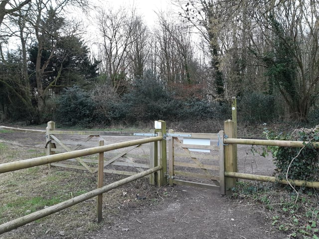 Once you are through the gate, turn left to take a different route back to the village.