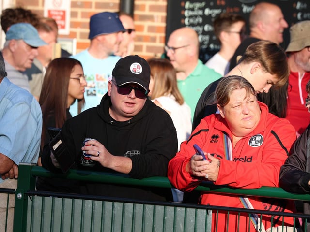 Crawley Town fans enjoy the team's first pre-season friendly, at Three Bridges FC
