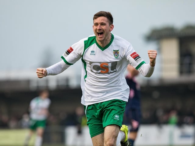James Crane celebrates a goal