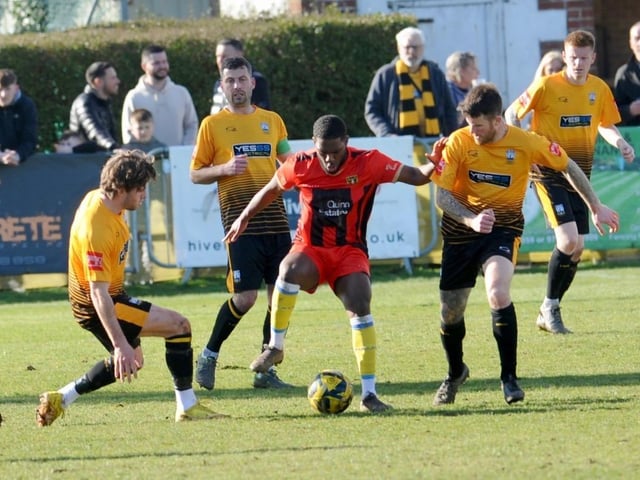 Action from Littlehampton Town's 1-1 draw with Sittingbourne at The Sportsfield in the Isthmian south east division