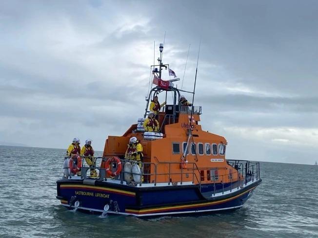 Residents brave the rain to welcome Eastbourne RNLI's new lifeboat