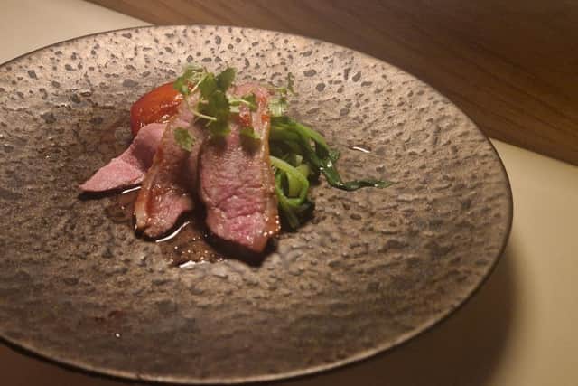 Seared duck with plum at Fumi