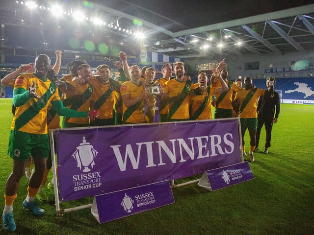 Horsham FC are champions of Sussex again after their last-gasp Sussex Transport Senior Cup final win over Littlehampton Town.