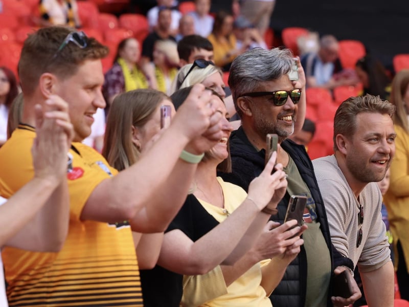 Littlehampton Town fans and players at Wembley for the FA Vase final