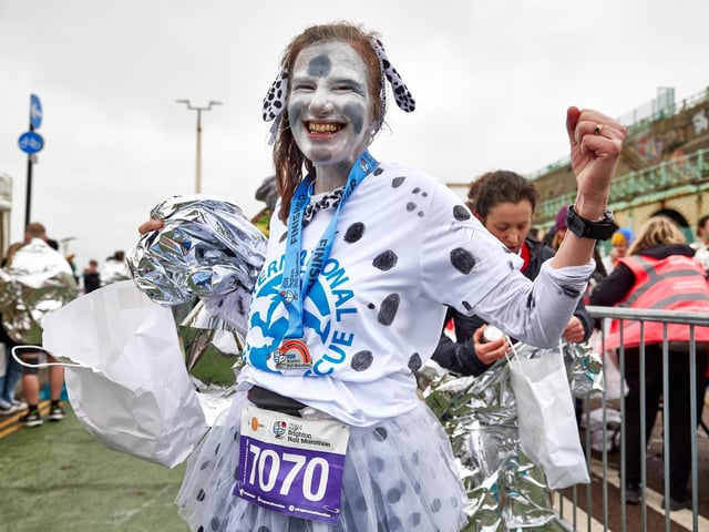 Action at the Brighton Half Marathon