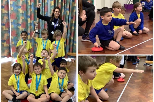 The winning New Age Kurling teams at Springfield Infant School