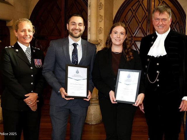 Detective Constables Jonathan Petroulas and Madeleine Ursell were presented with Divisional Commendations after taking on an investigation for a major court case for an offender facing multiple charges of rape and coercive control against five women over many years