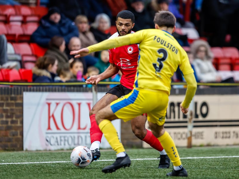 Action from Eastbourne Borough v Taunton Town at Priory Lane in National League South