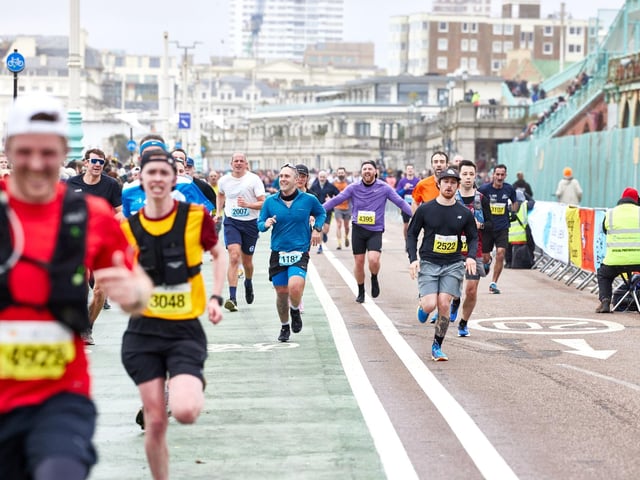 Action at the Brighton Half Marathon