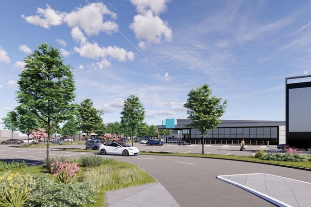 CGI of proposed retail park