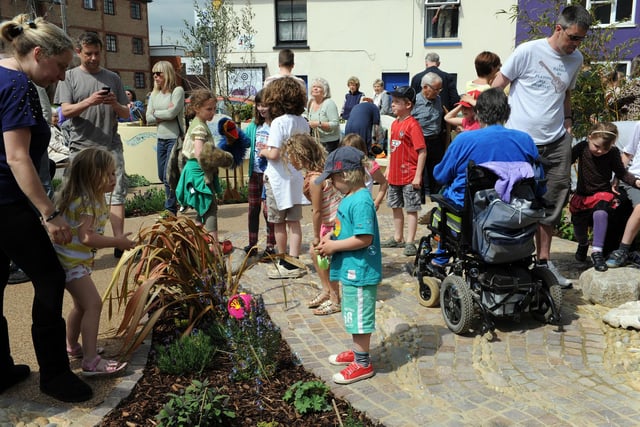 Residents explore the garden to see how it encapsulates all the senses